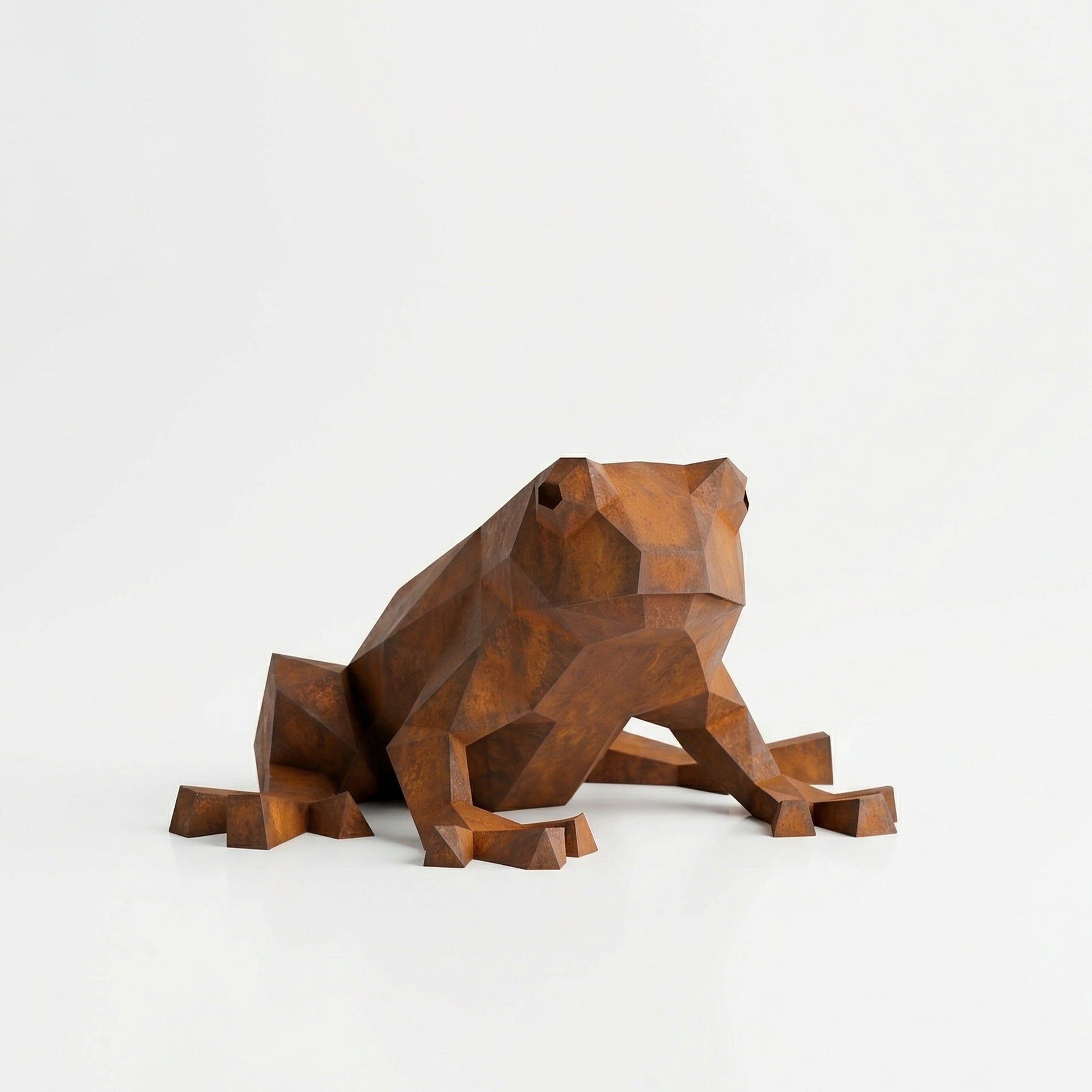 Grande Sculpture de Grenouille Polygone