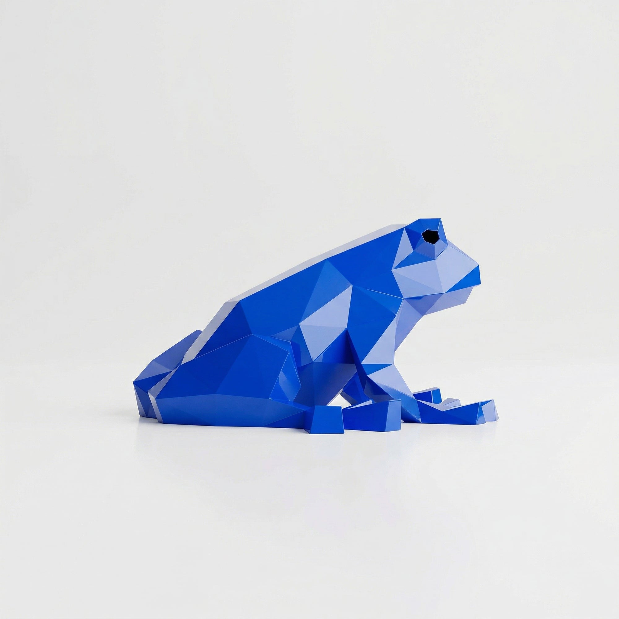 Grande Sculpture de Grenouille Polygone