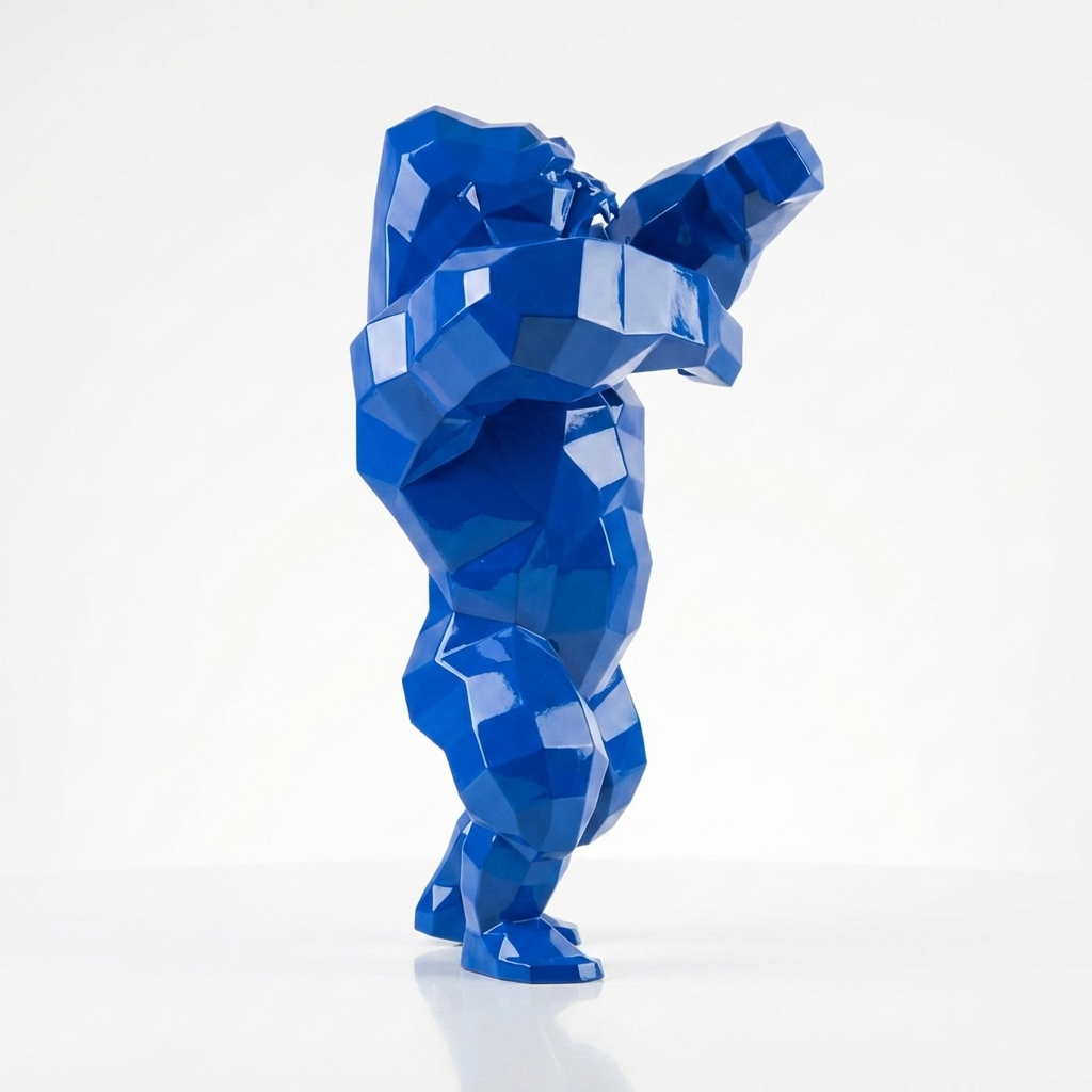 Sculpture Gorille Debout Facettée