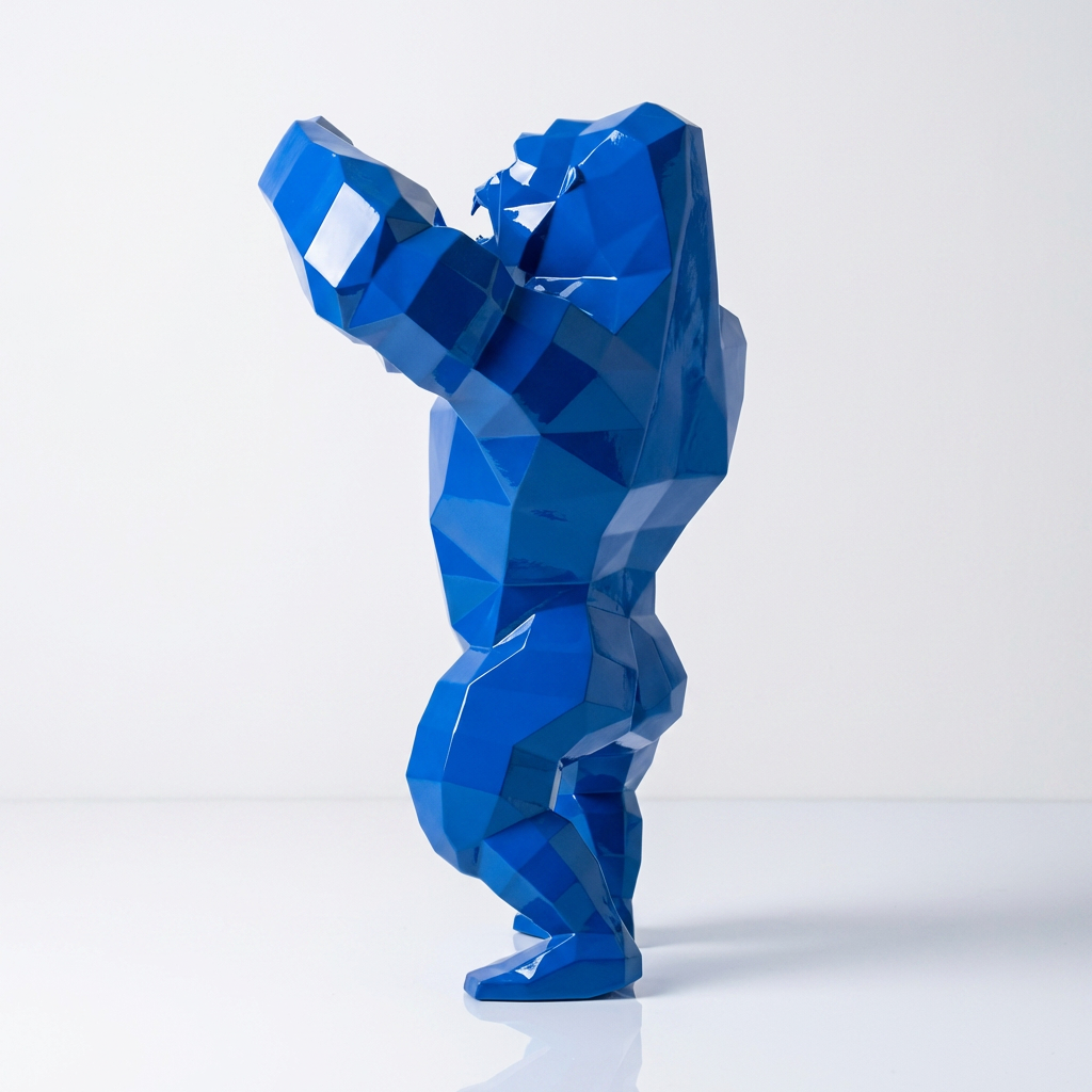 Sculpture Gorille Debout Facettée