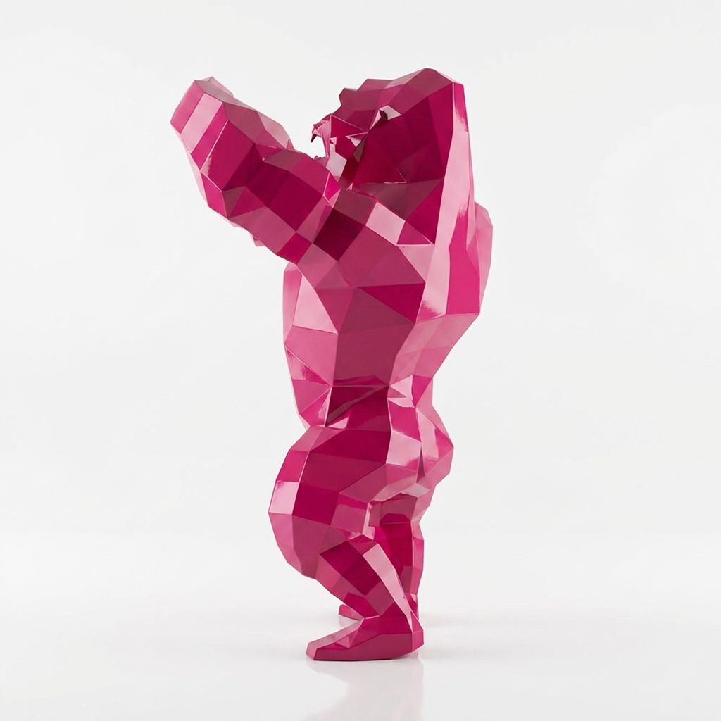 Sculpture Gorille Debout Facettée