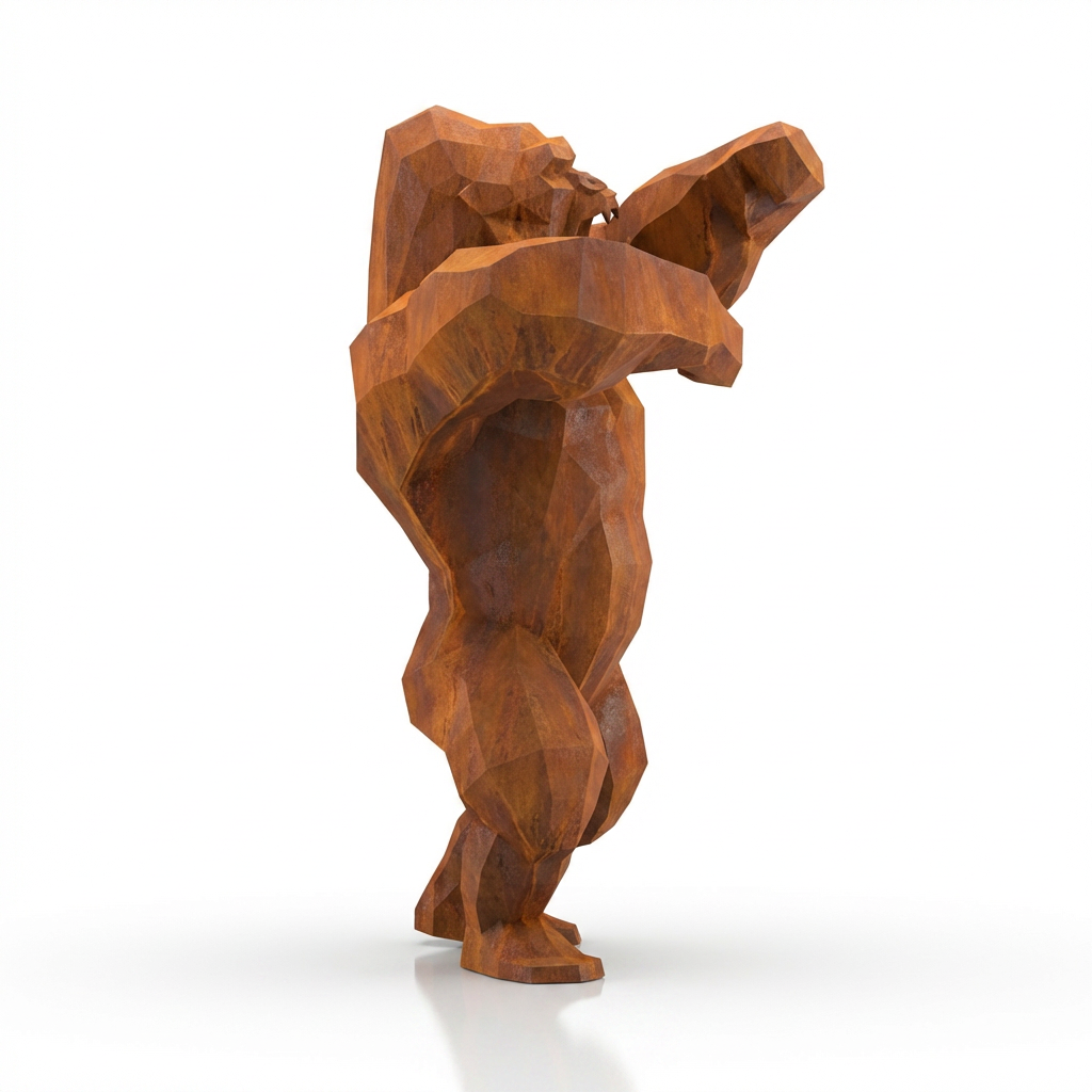 Sculpture Gorille Debout Facettée