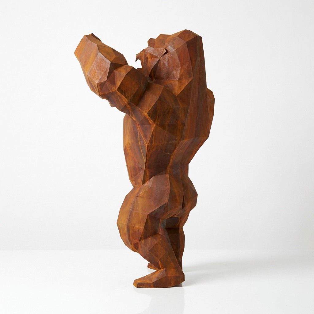Sculpture Gorille Debout Facettée