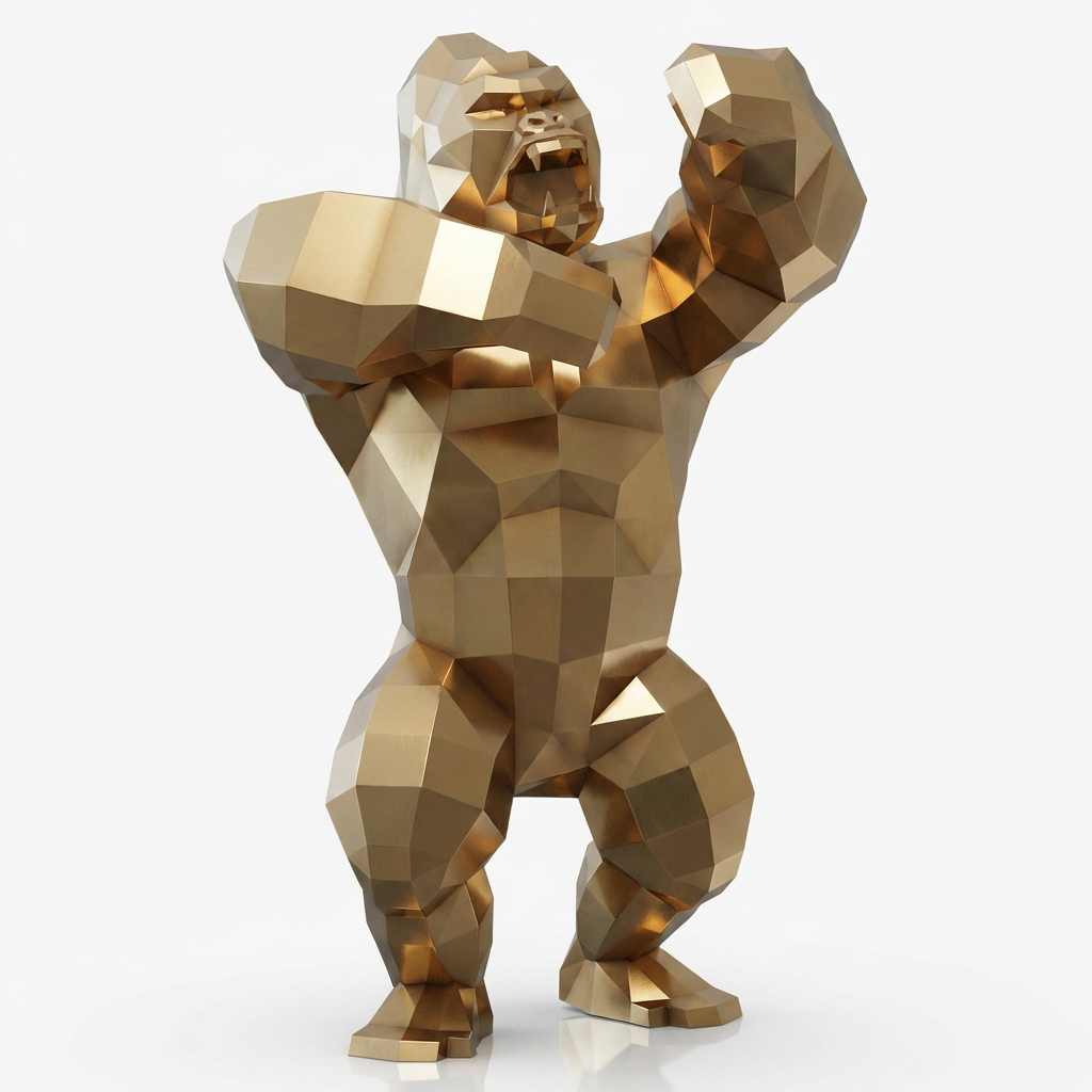Sculpture Gorille Debout Facettée