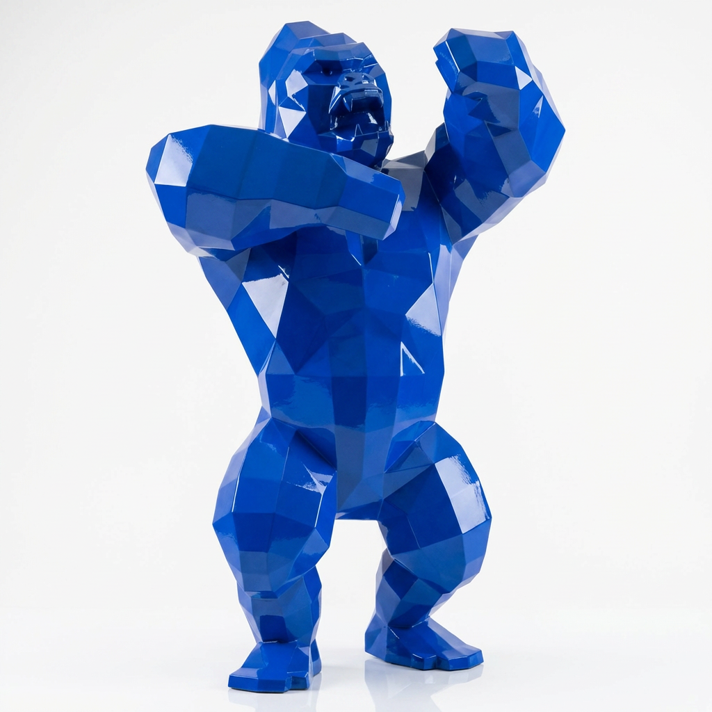 Sculpture Gorille Debout Facettée