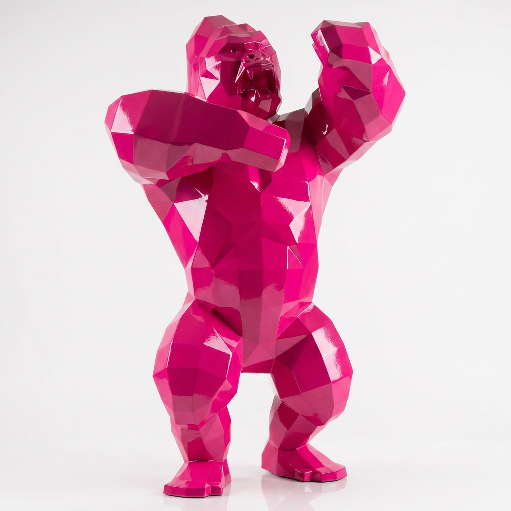 Sculpture Gorille Debout Facettée
