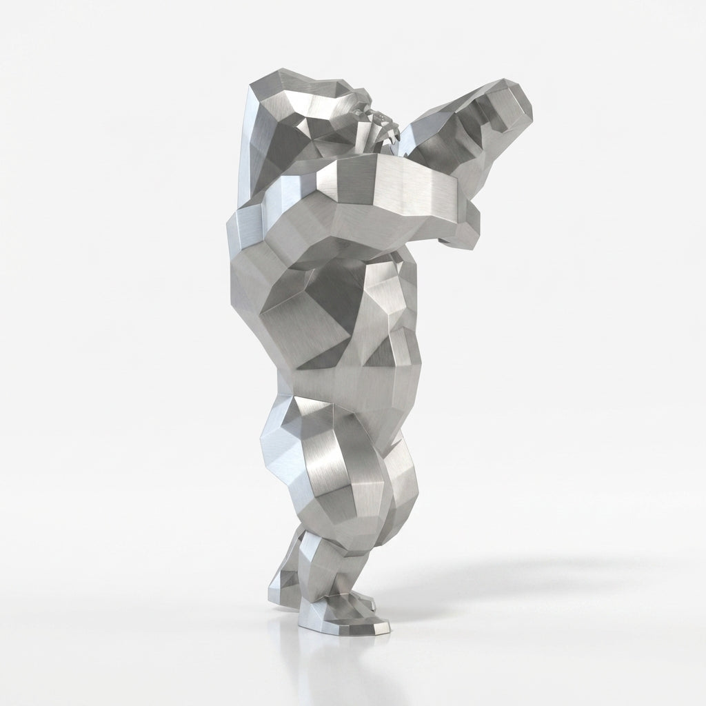 Sculpture Gorille Debout Facettée