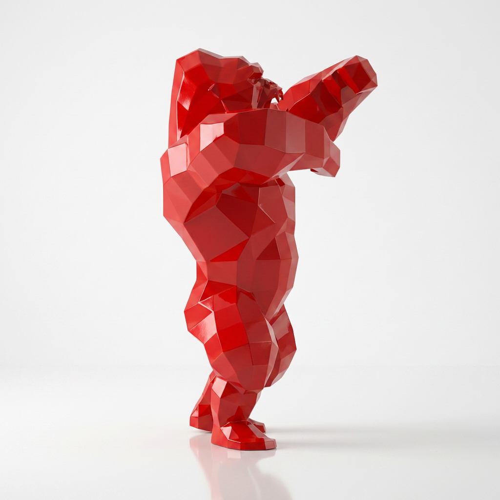 Sculpture Gorille Debout Facettée
