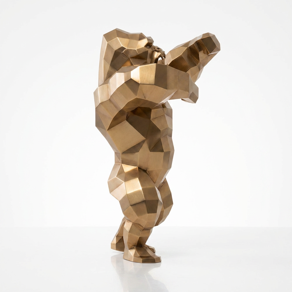 Sculpture Gorille Debout Facettée