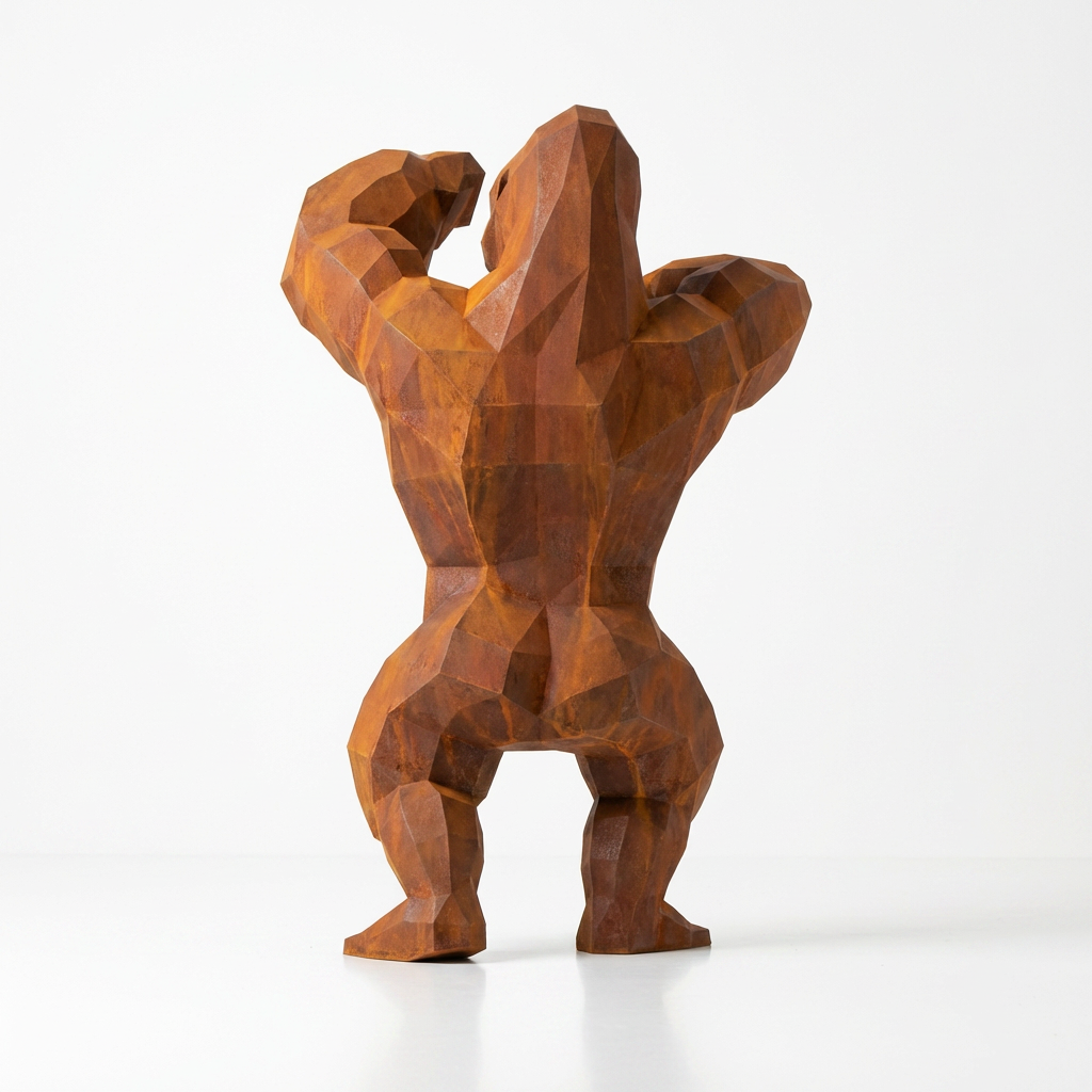 Sculpture Gorille Debout Facettée