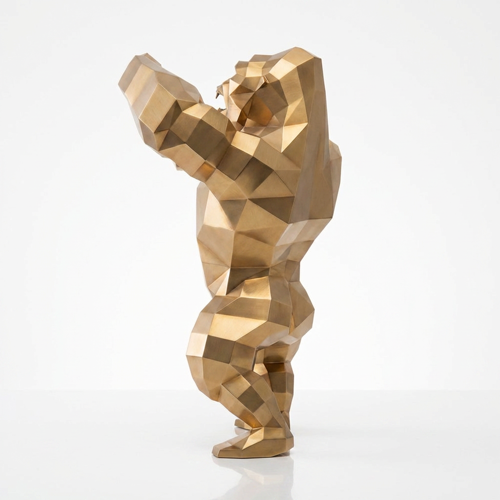 Sculpture Gorille Debout Facettée