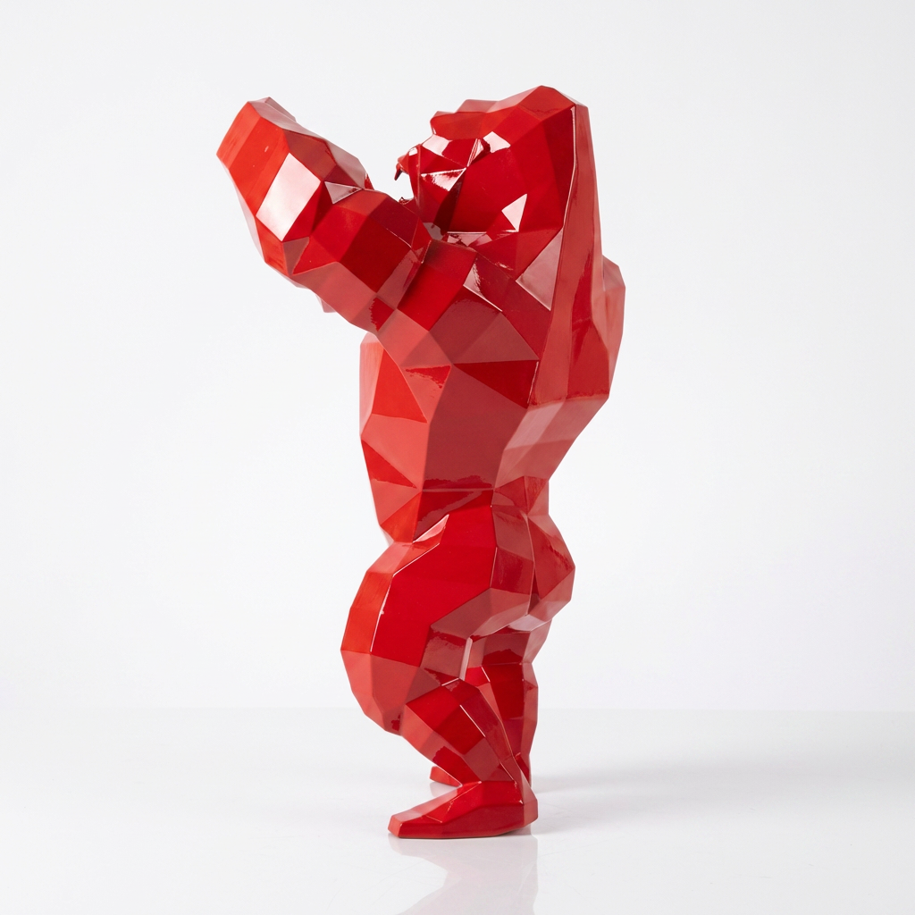 Sculpture Gorille Debout Facettée