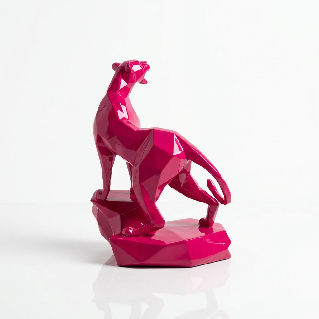 Grande Sculpture guépard en Résine