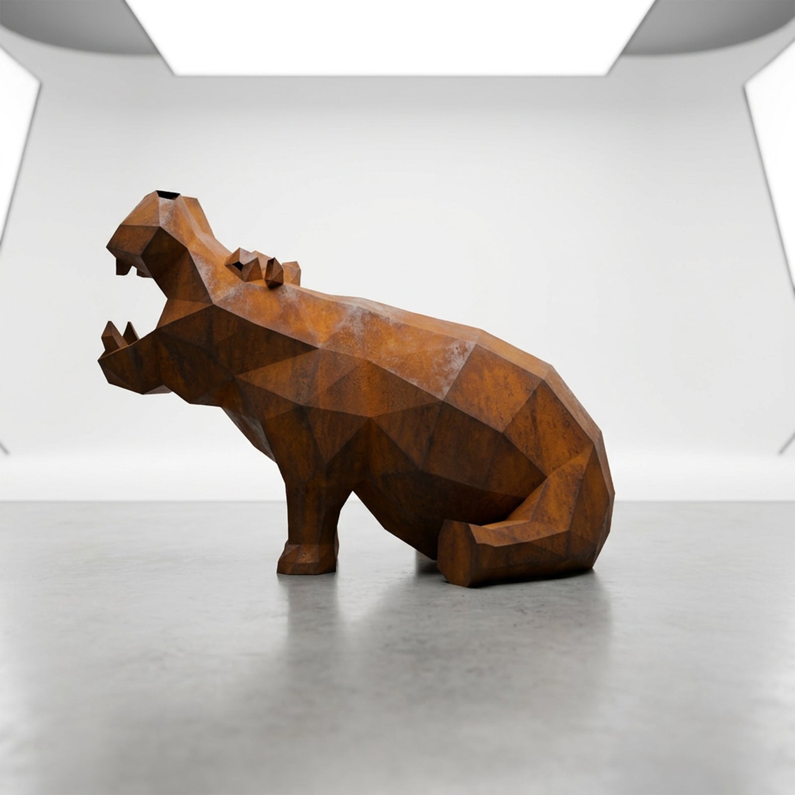 Grande Sculpture d'Hippo Contemporaine