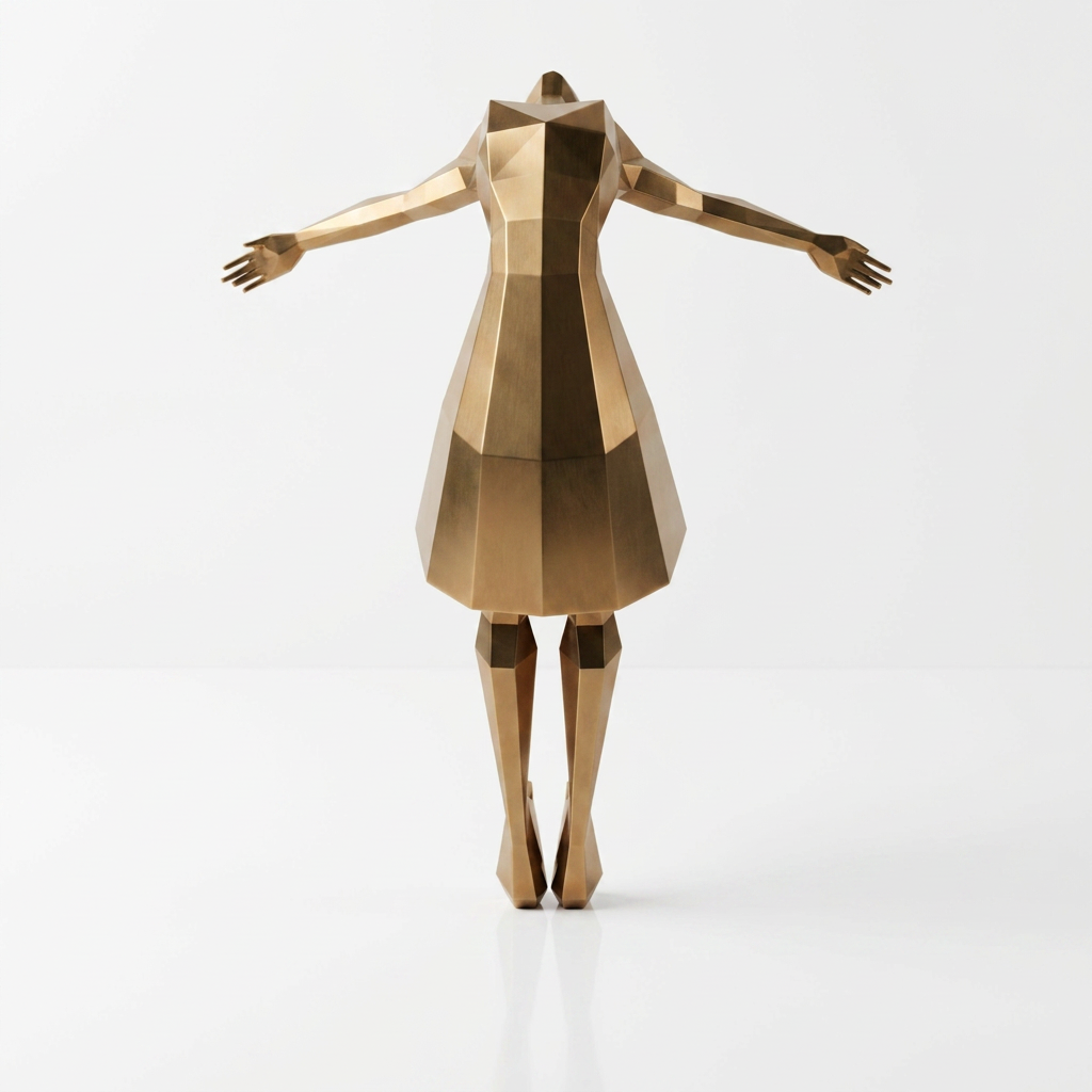 Grande Sculpture Libération - Femme Dansante Style Origami