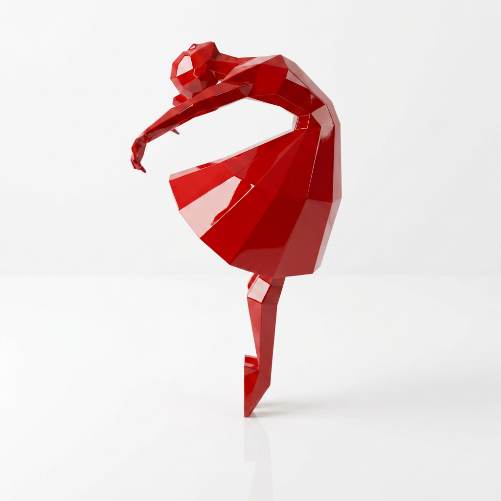Grande Sculpture Libération - Femme Dansante Style Origami