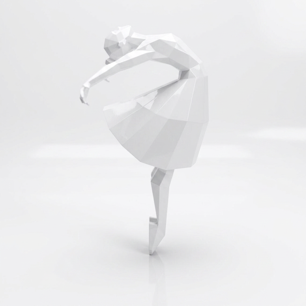 Grande Sculpture Libération - Femme Dansante Style Origami