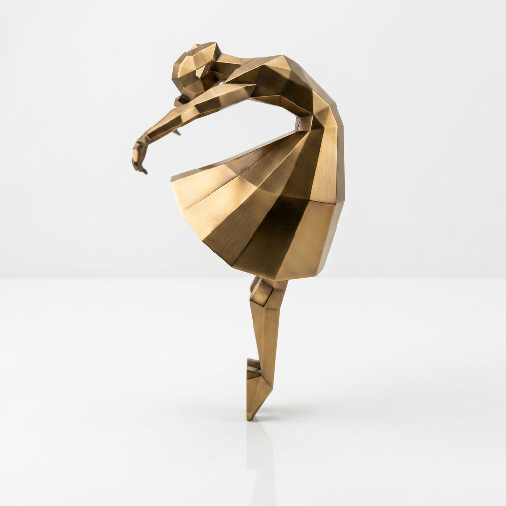 Grande Sculpture Libération - Femme Dansante Style Origami