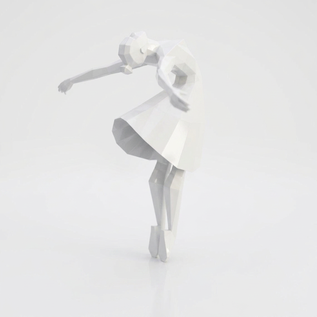 Grande Sculpture Libération - Femme Dansante Style Origami