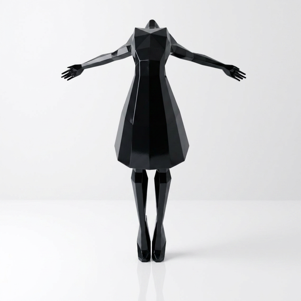 Grande Sculpture Libération - Femme Dansante Style Origami