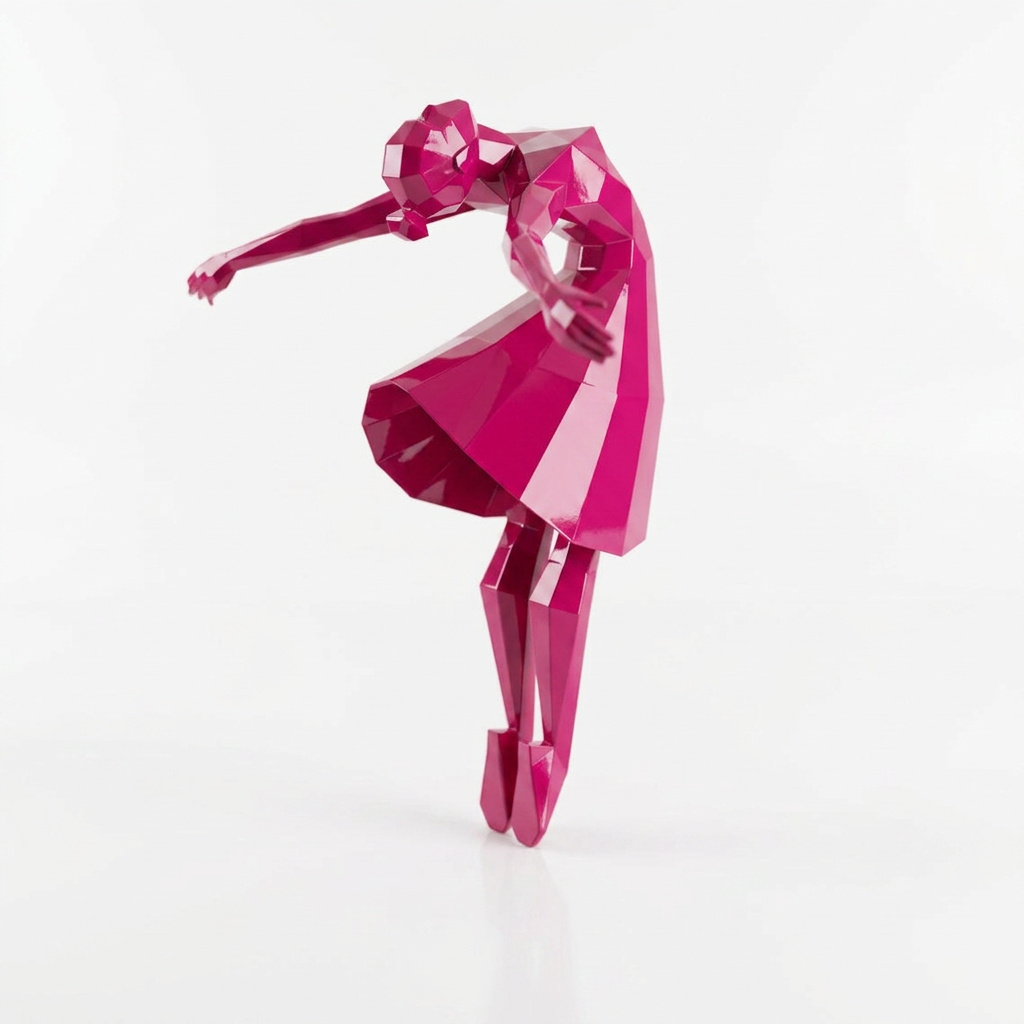 Grande Sculpture Libération - Femme Dansante Style Origami