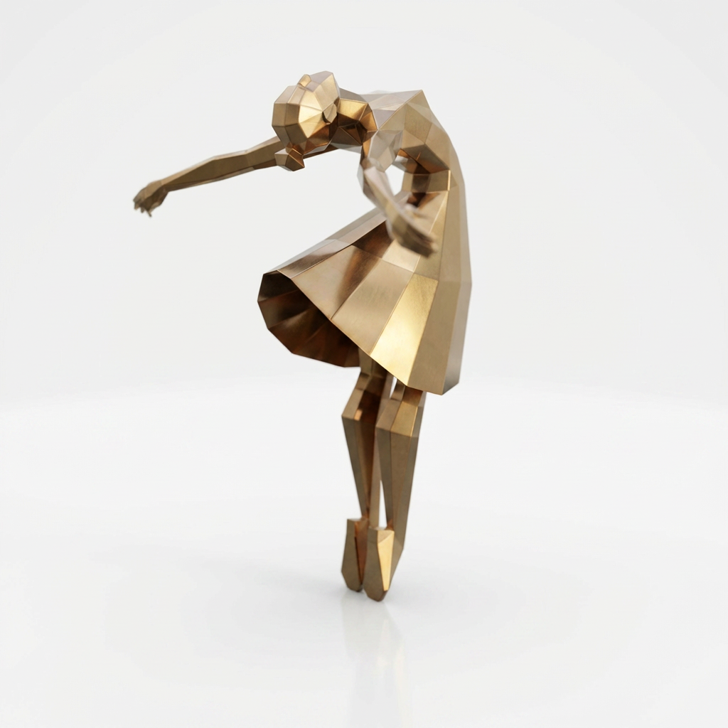 Grande Sculpture Libération - Femme Dansante Style Origami