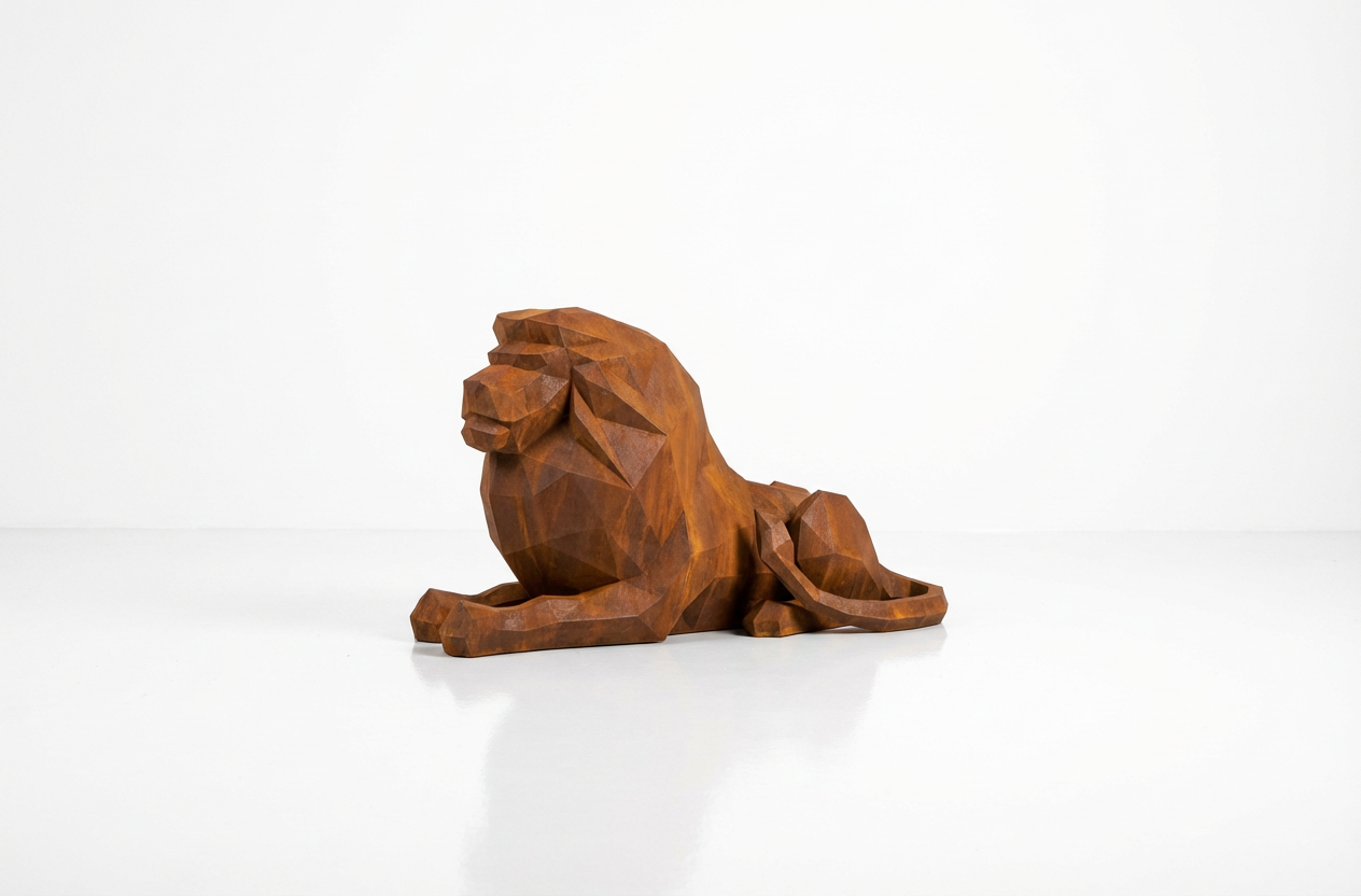 Sculpture Lion Couché Grande Format