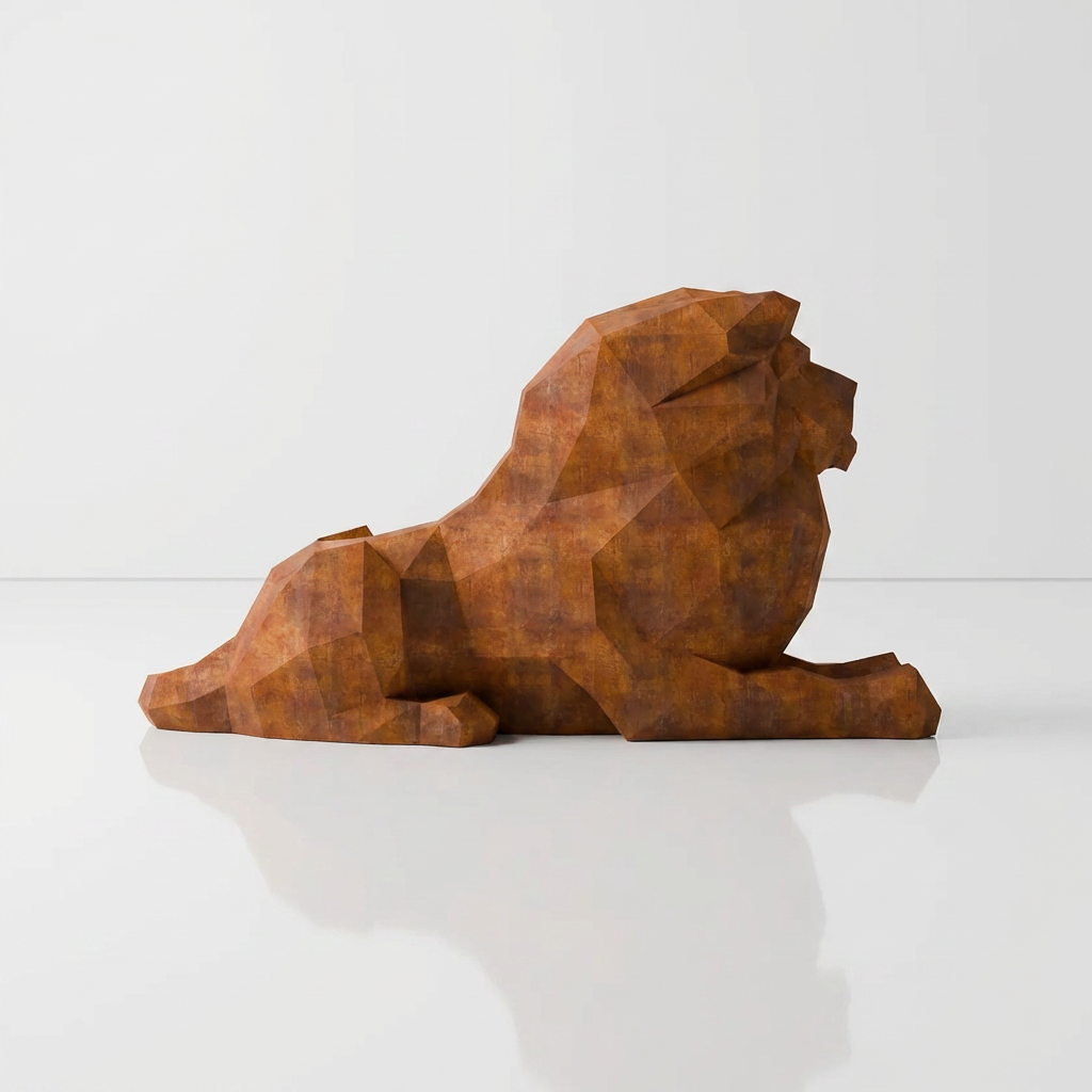 Sculpture Lion Couché Grande Format