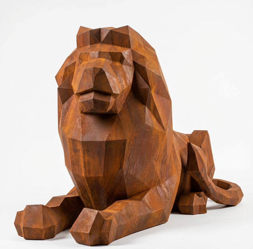Sculpture Lion Couché Grande Format