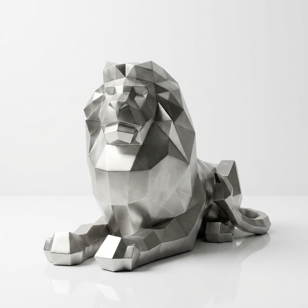 Sculpture Lion Couché Grande Format