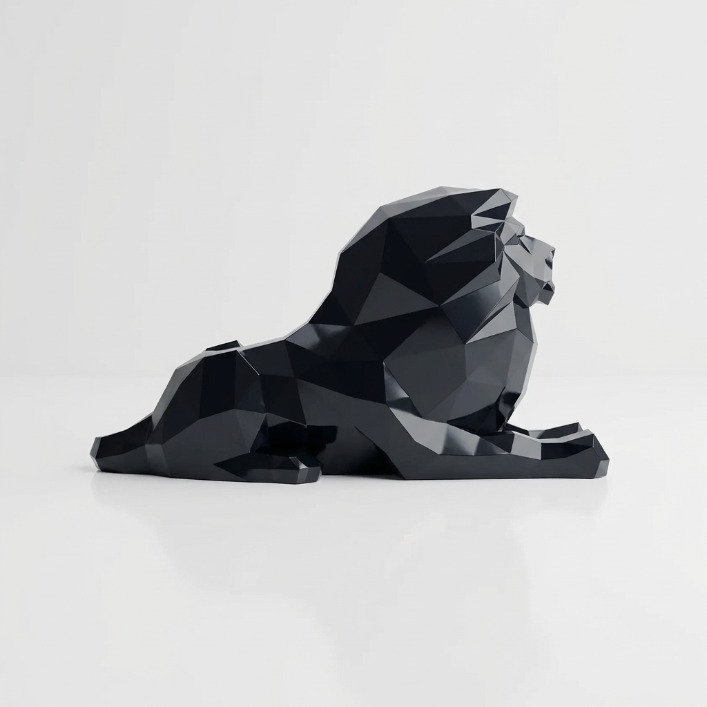 Sculpture Lion Couché Grande Format