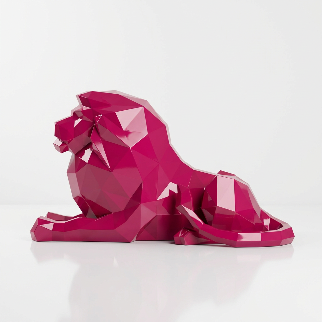 Sculpture Lion Couché Grande Format