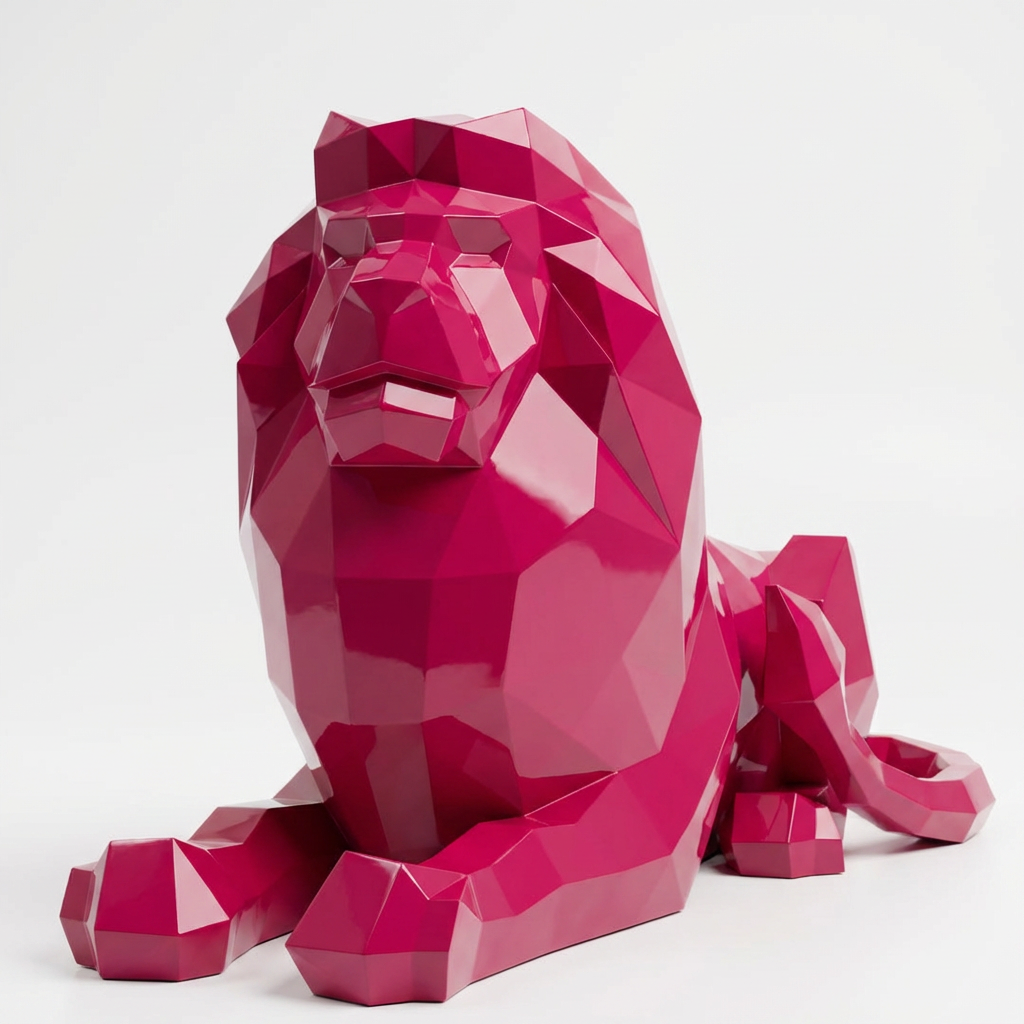 Sculpture Lion Couché Grande Format