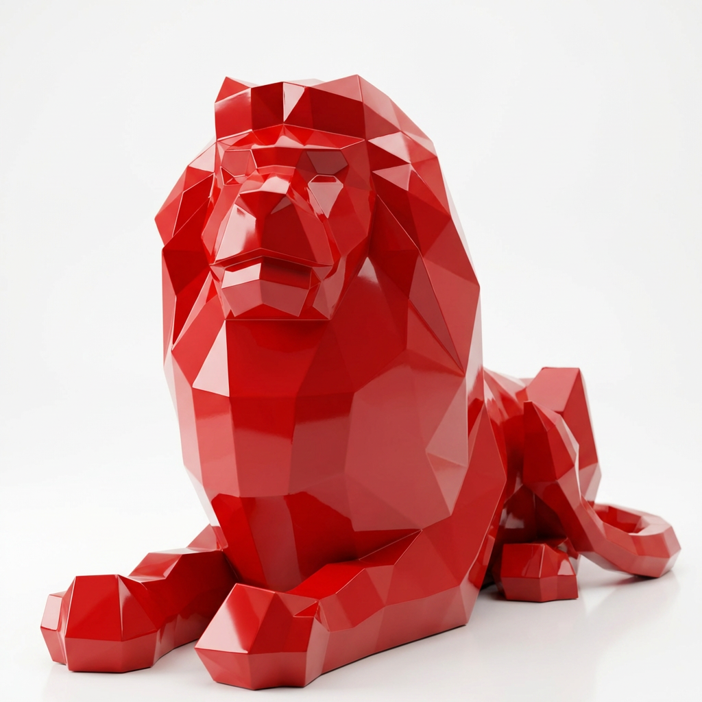 Sculpture Lion Couché Grande Format