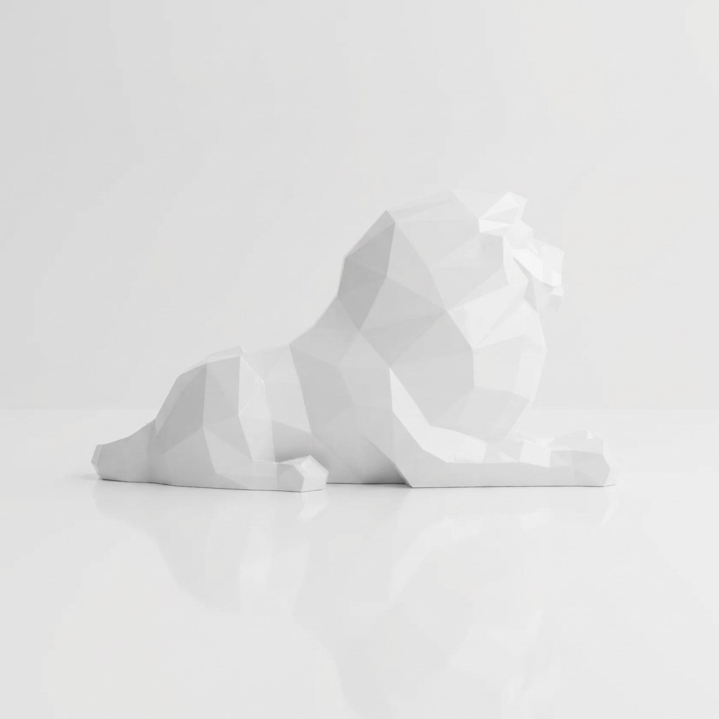 Sculpture Lion Couché Grande Format
