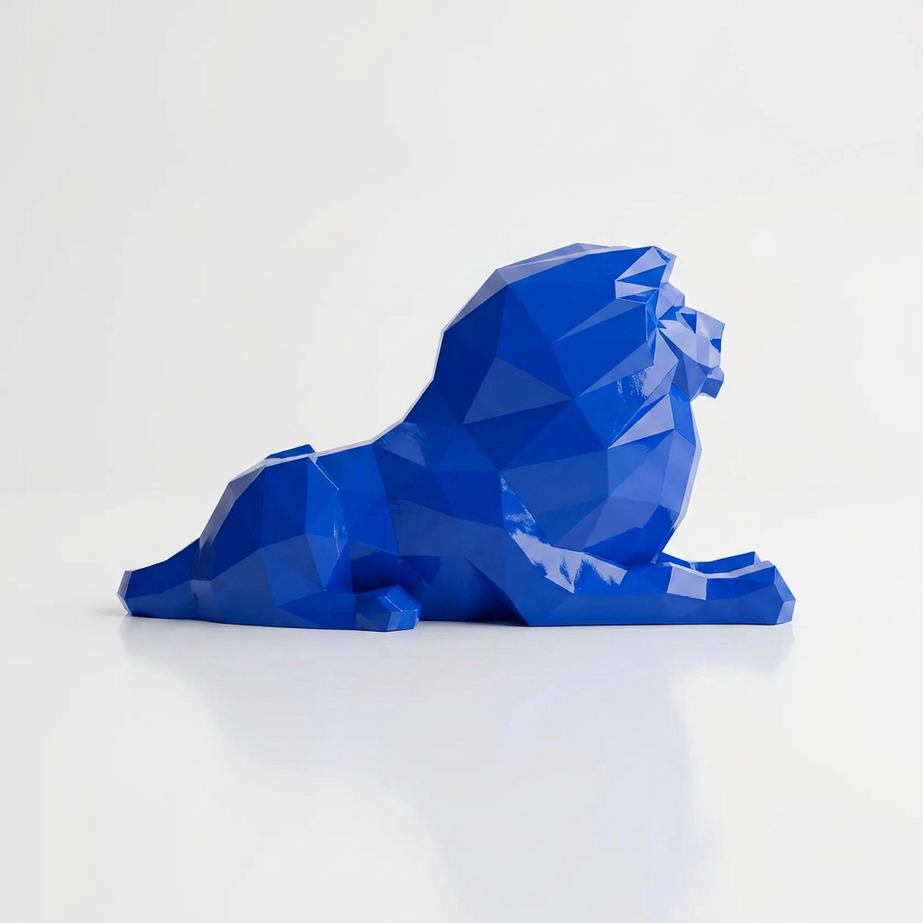 Sculpture Lion Couché Grande Format