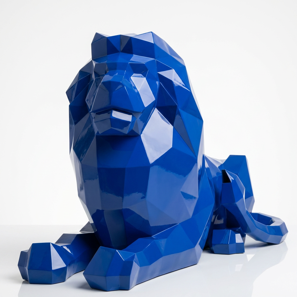 Sculpture Lion Couché Grande Format
