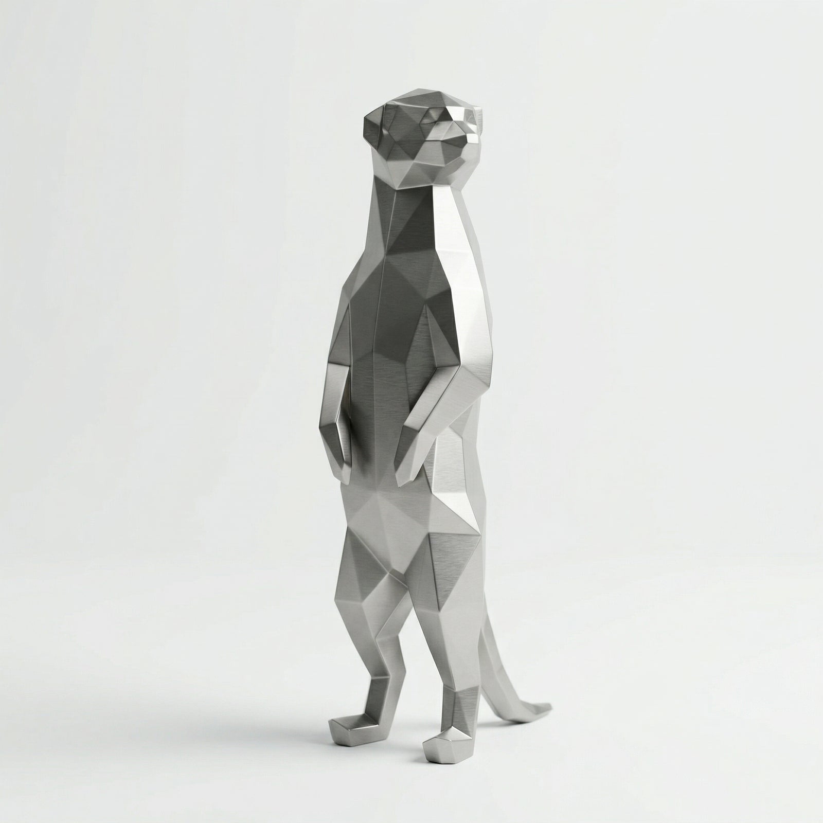 Grande Meerkat Origami Sculpture En Inox
