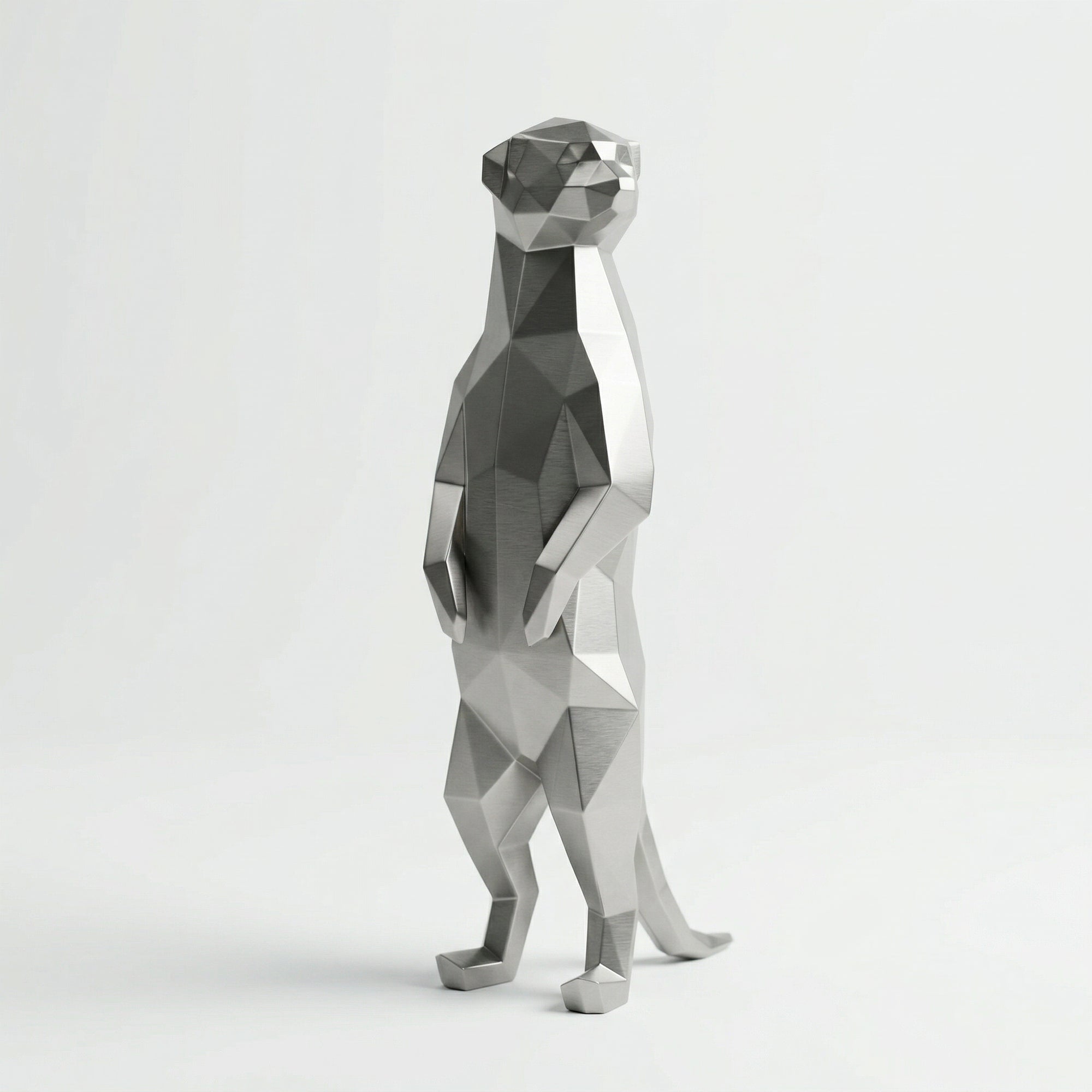 Grande Meerkat Origami Sculpture En Inox