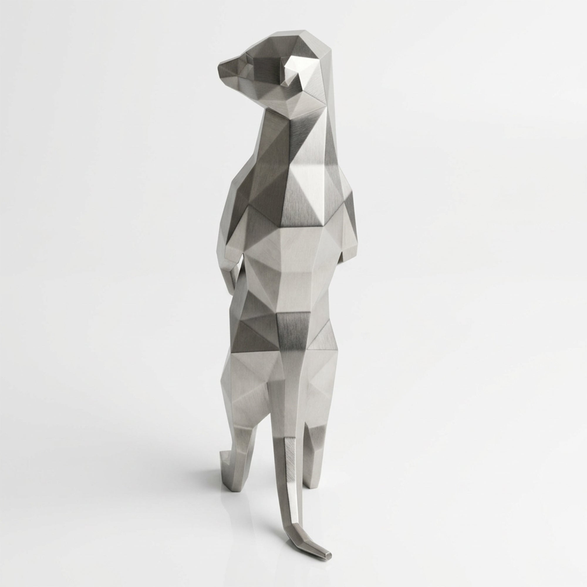 Grande Meerkat Origami Sculpture En Inox