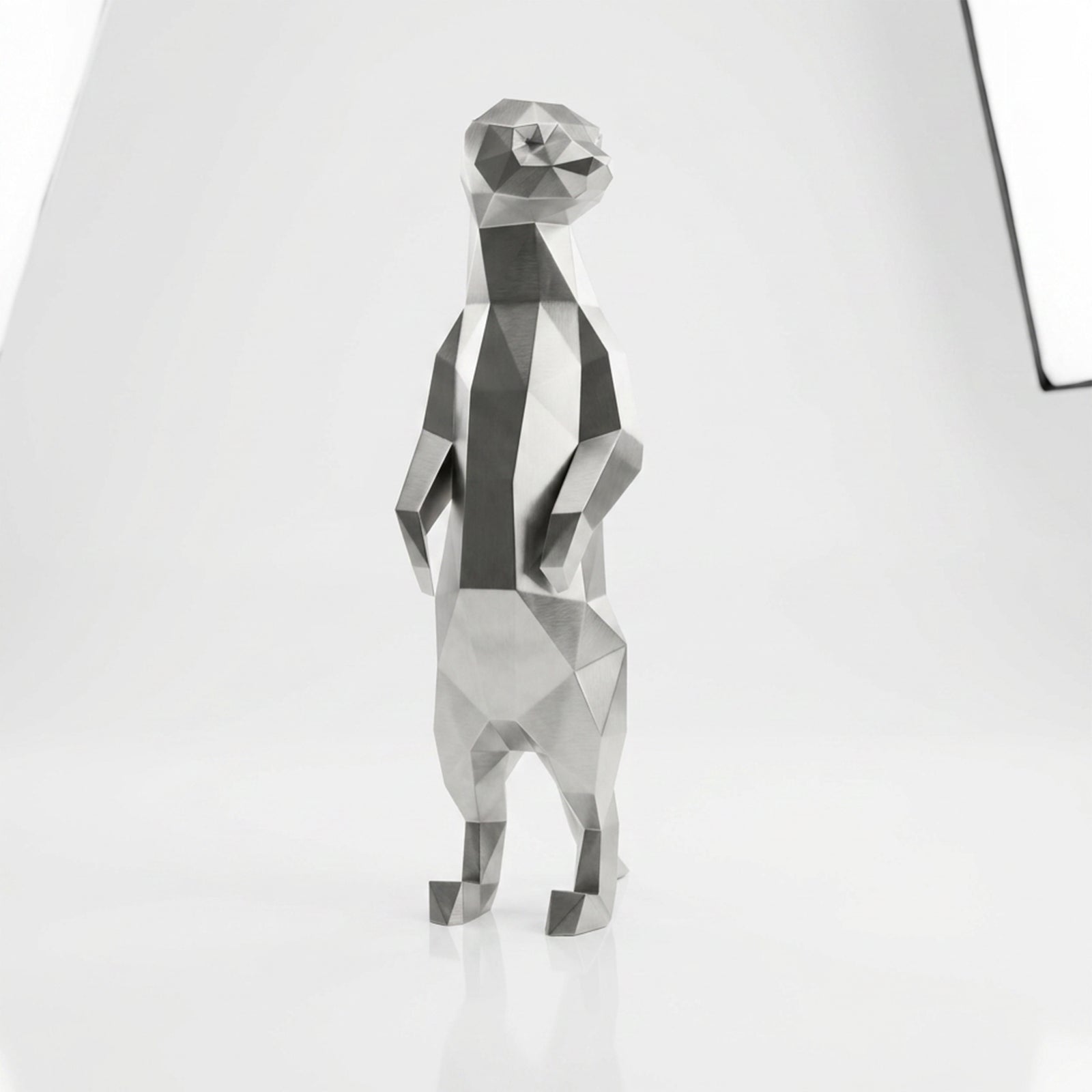 Grande Meerkat Origami Sculpture En Inox