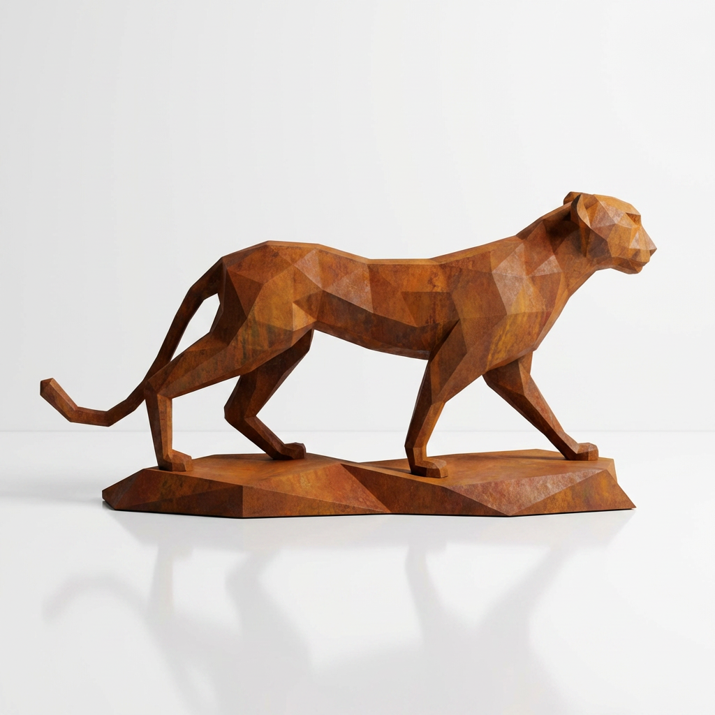 Grande Sculpture Origami Panthère