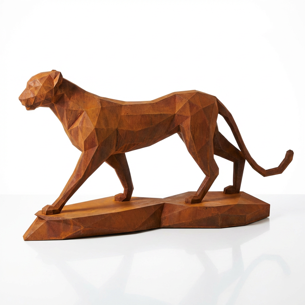 Grande Sculpture Origami Panthère