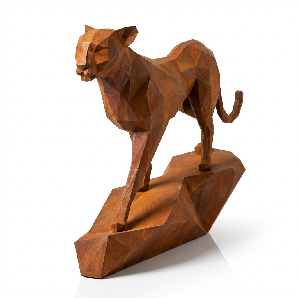 Grande Sculpture Origami Panthère