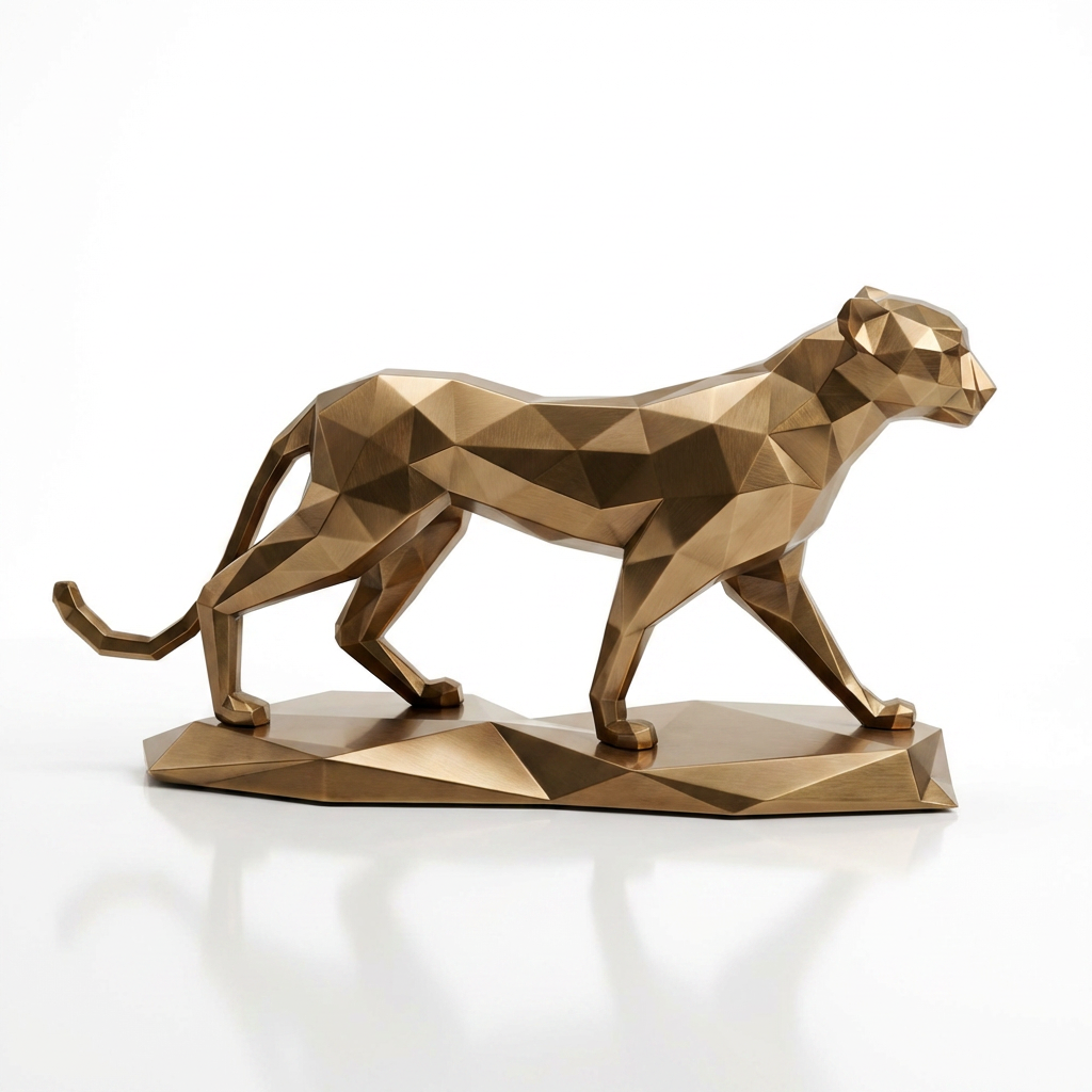Grande Sculpture Origami Panthère