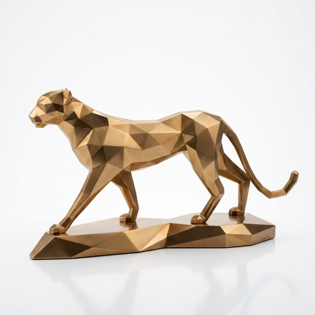 Grande Sculpture Origami Panthère