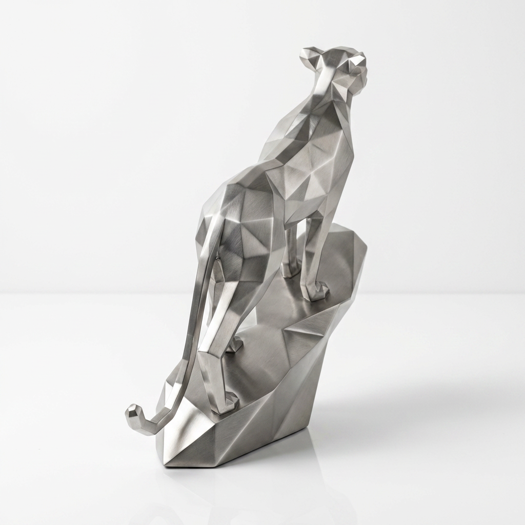Grande Sculpture Origami Panthère