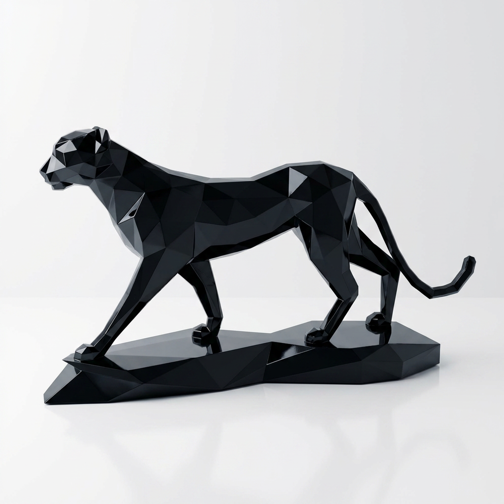 Grande Sculpture Origami Panthère
