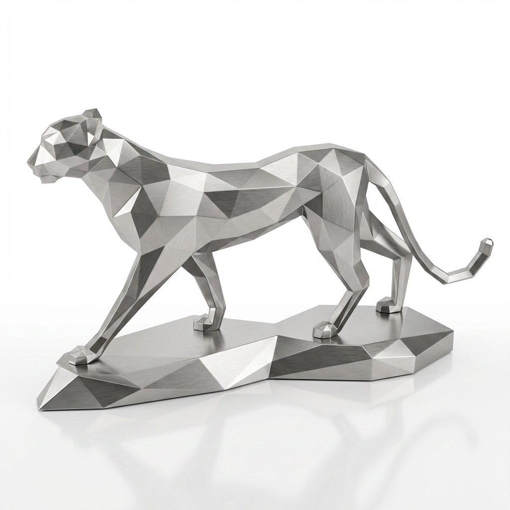 Grande Sculpture Origami Panthère