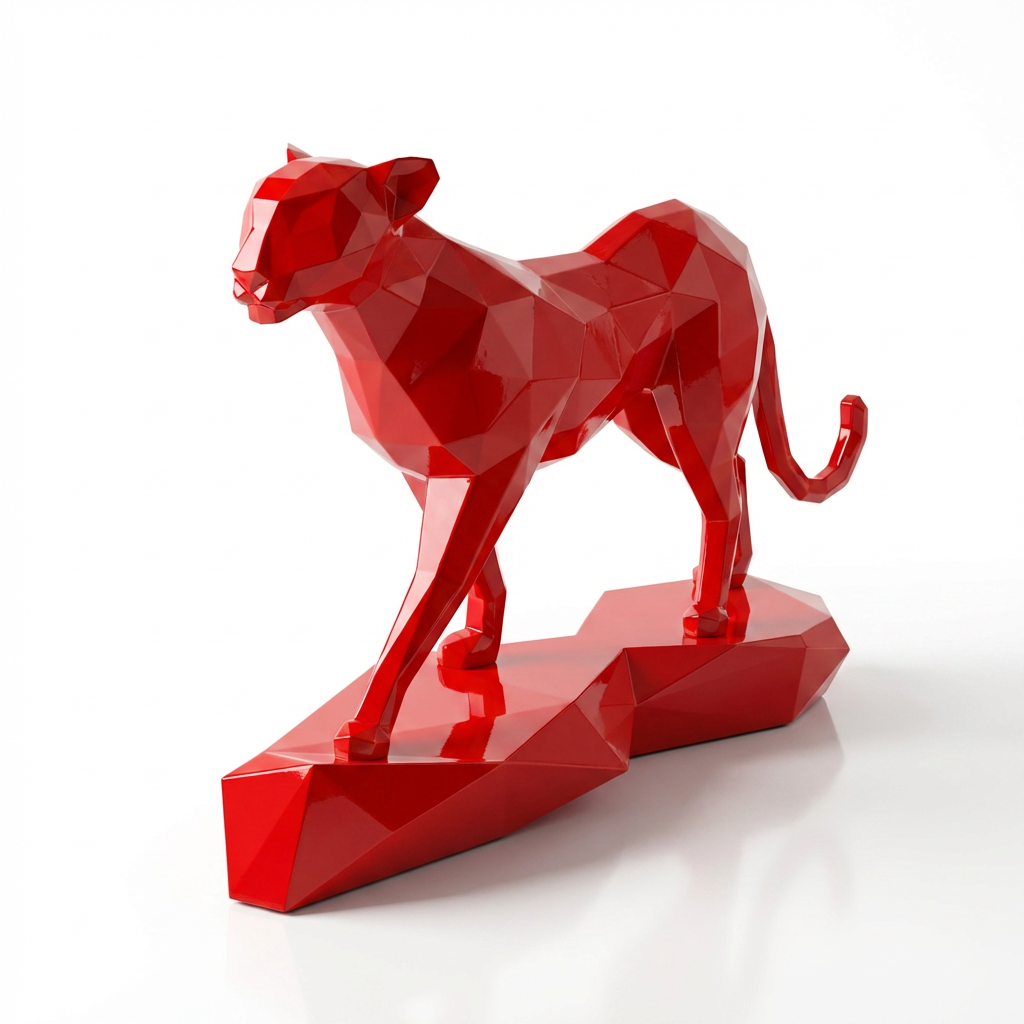 Grande Sculpture Origami Panthère